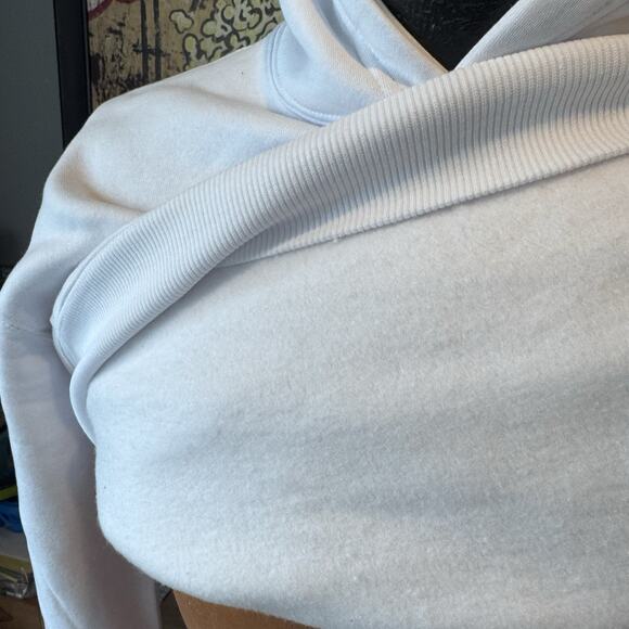 boohoo man Oversized Boxy Cross Print Hoodie White, Mens Small Will Fit Med New! - Picture 5 of 11